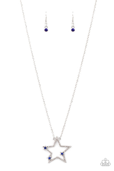 I Pledge Allegiance to the Sparkle - Blue Paparazzi Necklace (#3647)