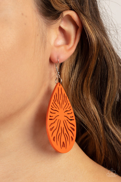 Sunny Incantations - Orange Paparazzi Earring