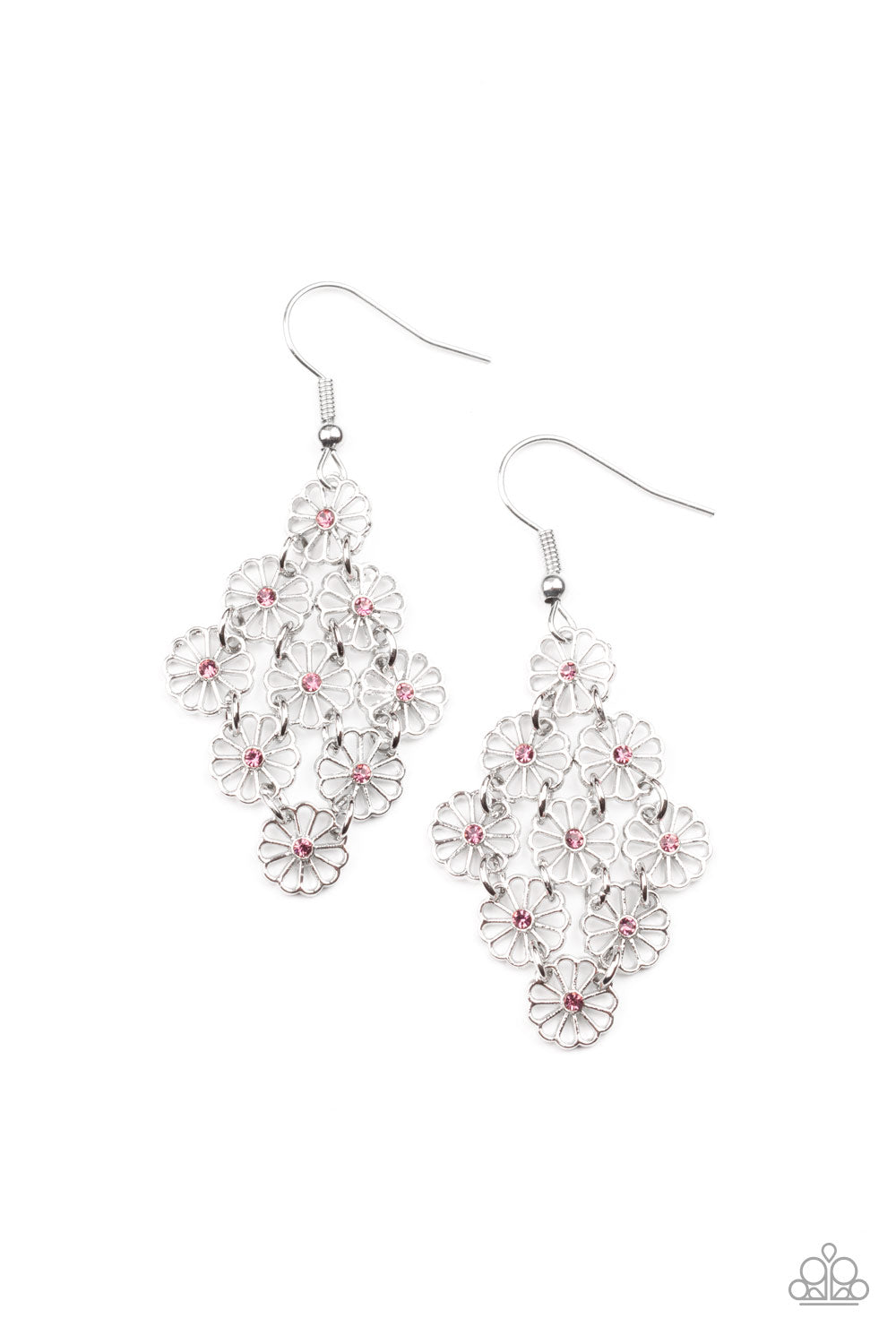 Bustling Blooms - Purple Paparazzi Earrings (PZ-5524)