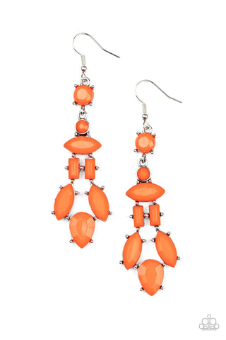 Visually Vivacious - Orange Paparazzi Earring (#357)