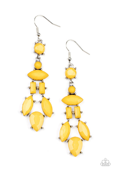 Visually Vivacious - Yellow  Paparazzi Earring (2539)