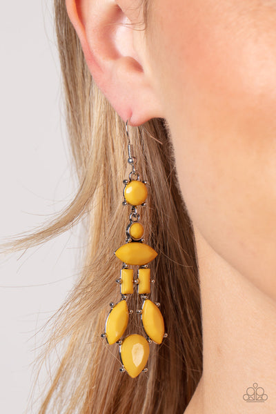 Visually Vivacious - Yellow  Paparazzi Earring (2539)