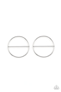 Dynamic Diameter - Silver Paparazzi Earrings (#5426)