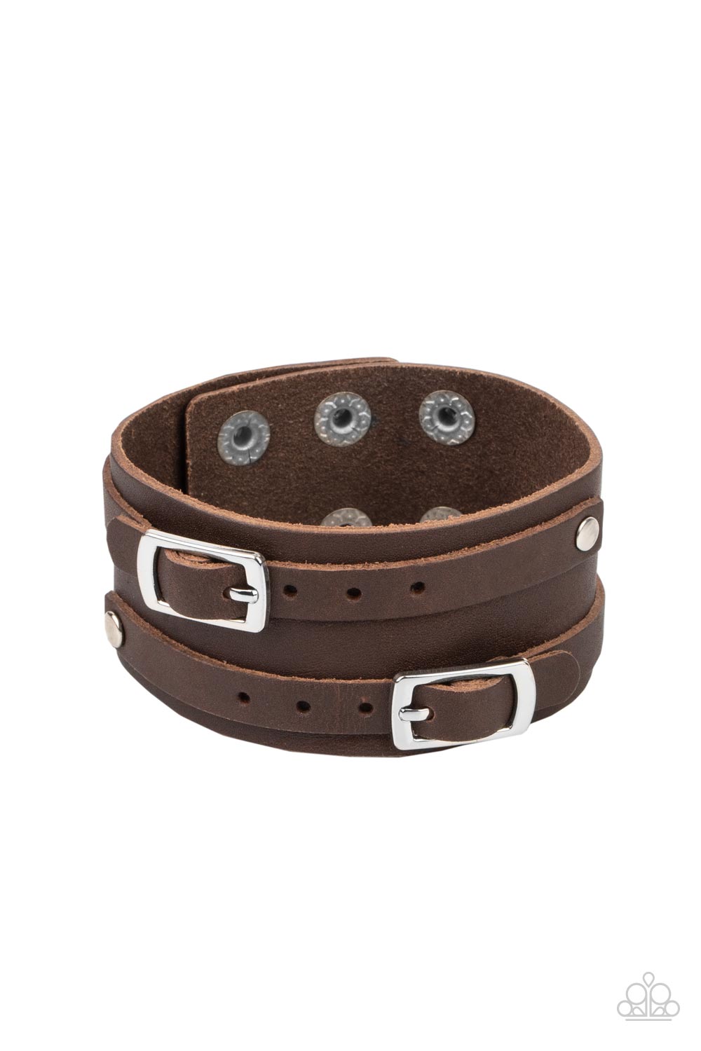 Bronco Bustin Buckles - Brown Paparazzi Bracelet (UB146)