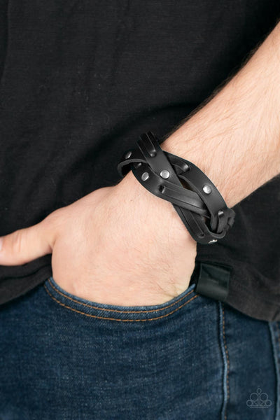 Rugged Roundup - Black Paparazzi Bracelet (UB147)