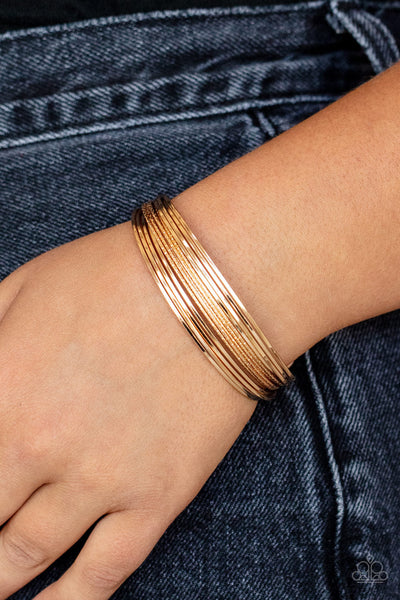 This Girl is on WIRE - Gold Paparazzi Bracelet (#3391)