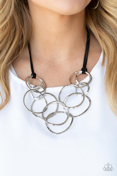 Spiraling Out of COUTURE - Silver Paparazzi Necklace (#4470)