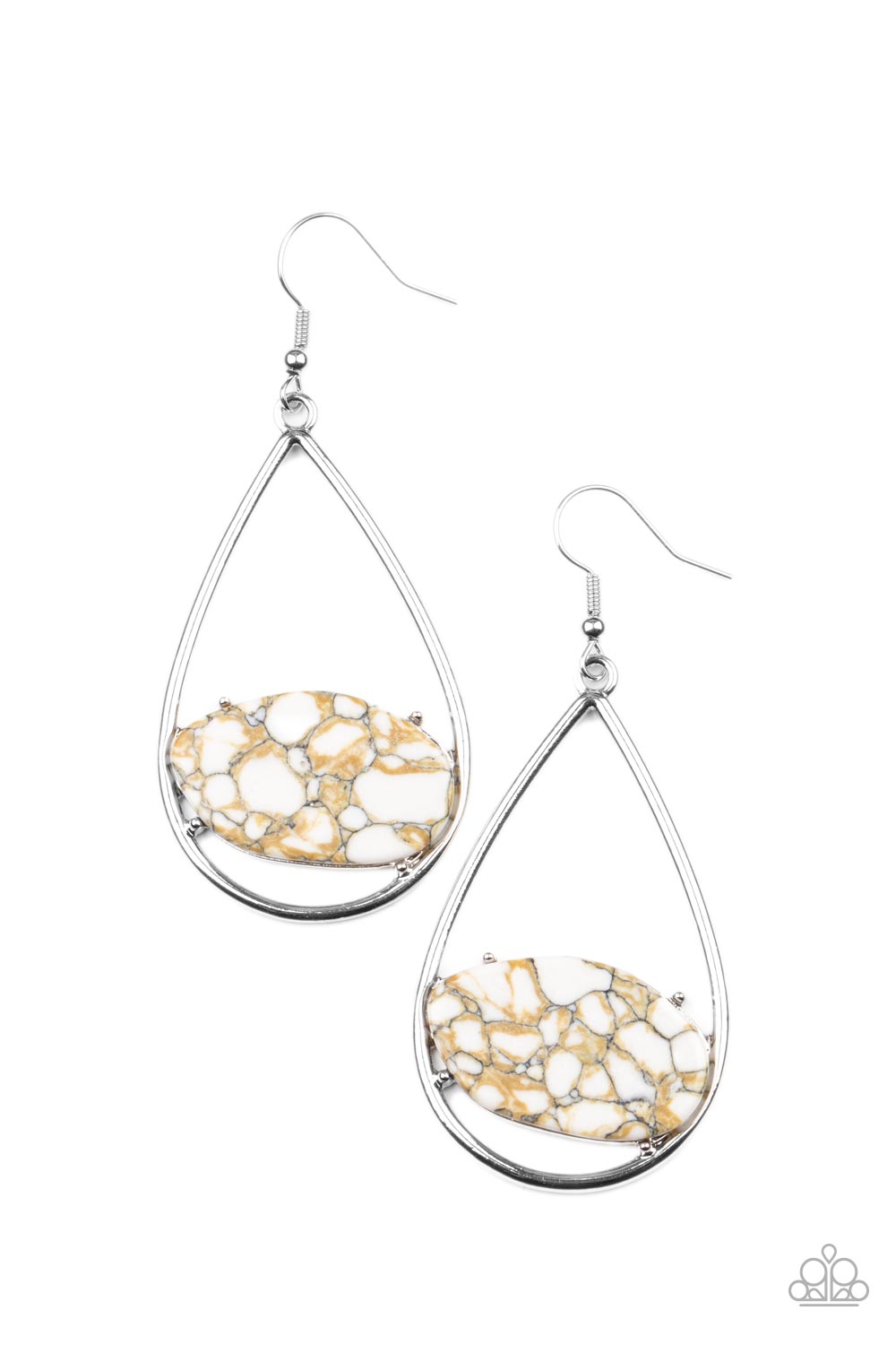 Tropical Terrazzo - White Paparazzi Earring (PZ-1332)