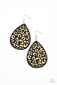 Suburban Jungle - Black Paparazzi Earring (#3989)