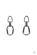 Harmonic Hardware - Black Paparazzi Earring (PZ-3446)