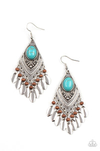 Earthy Etiquette - Blue Paparazzi Earring