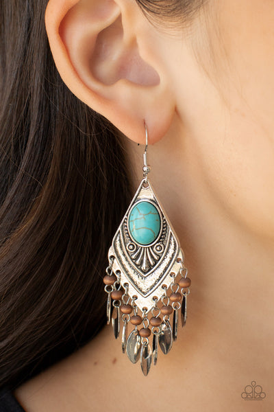 Earthy Etiquette - Blue Paparazzi Earring