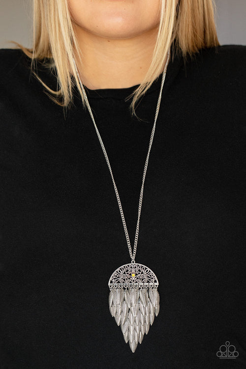 Canopy Cruise - Yellow Paparazzi Necklace (#3627)