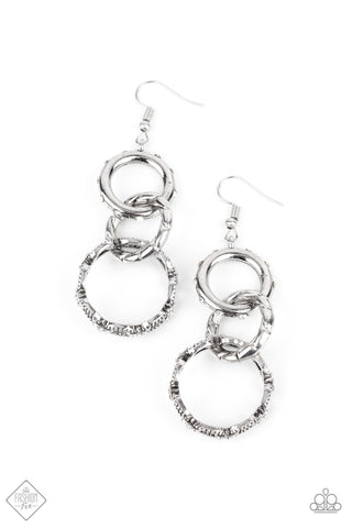 Shameless Shine - White Paparazzi Fashion Fix Earrings July 2021 (FF031)