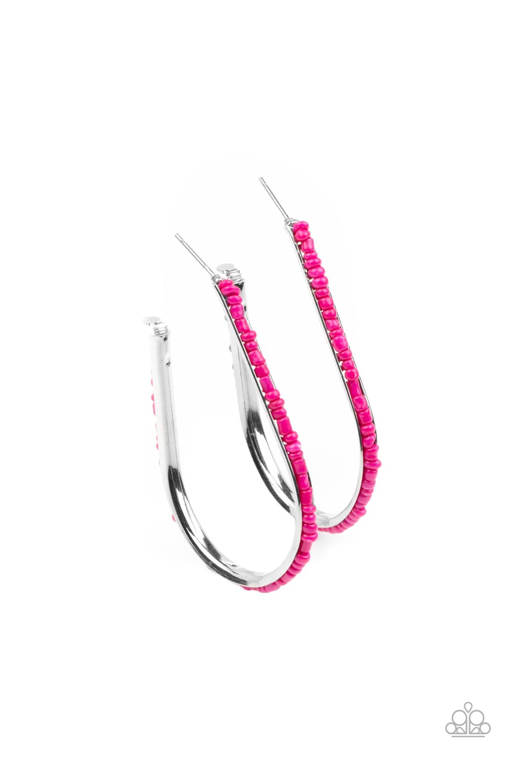 Beaded Bauble - Pink Paparazzi Earring (#3386)