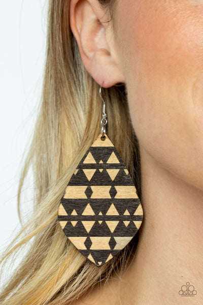 Zimbabwe Zoo - Brown Paparazzi Earring (#3622)