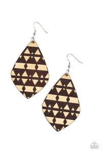 Zimbabwe Zoo - Brown Paparazzi Earring (#3622)