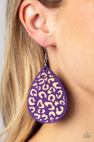 Suburban Jungle - Purple Paparazzi Earring (#2927)