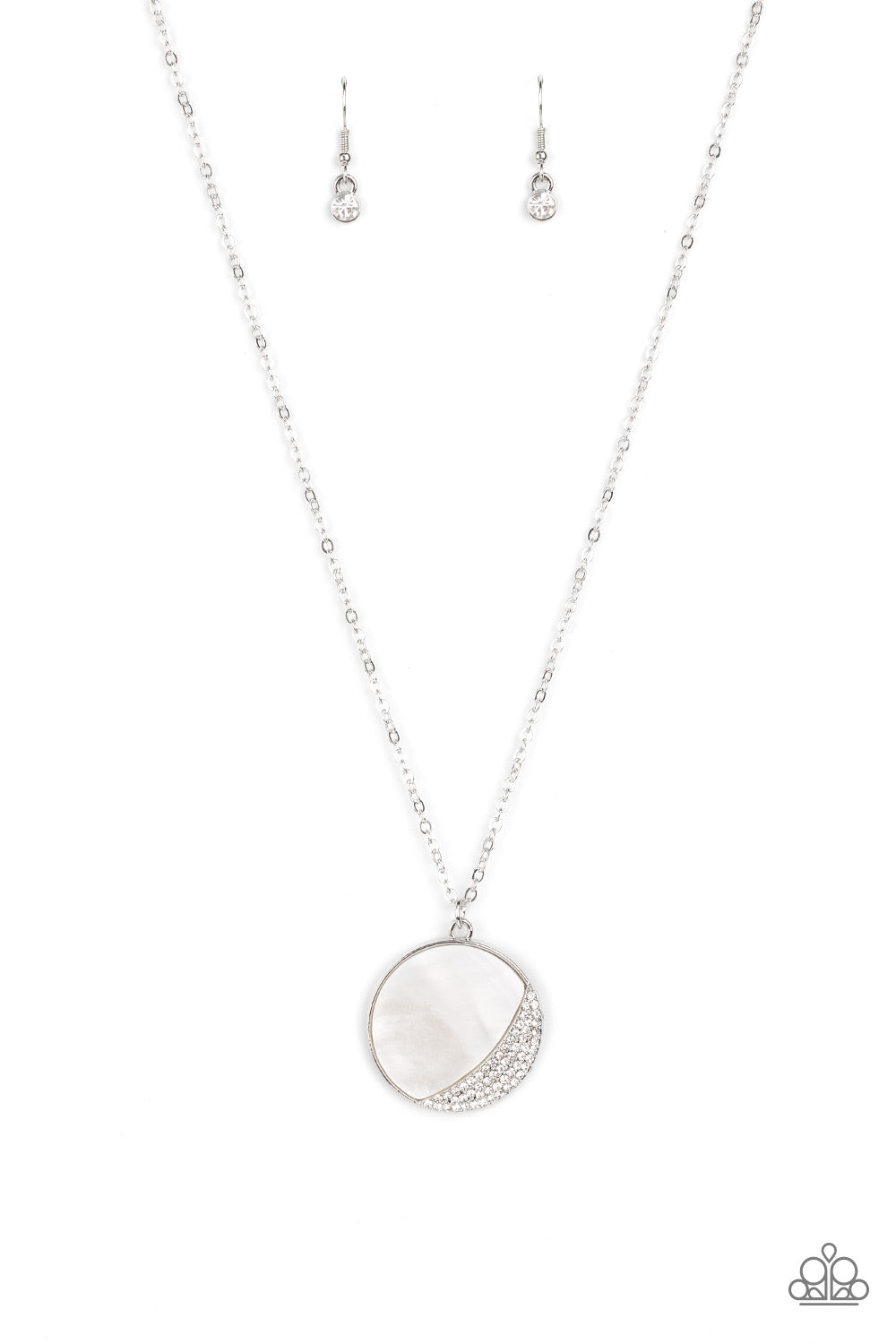 Oceanic Eclipse - White Paparazzi Necklace (#3756)