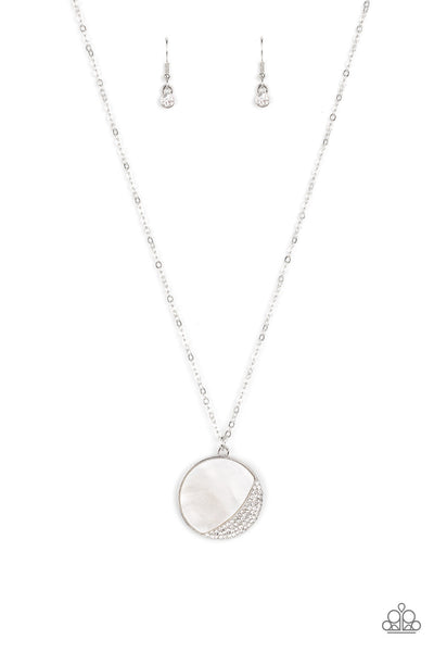 Oceanic Eclipse - White Paparazzi Necklace (#3756)