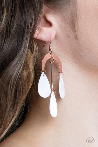 Atlantis Ambience - Copper Paparazzi Earring (#3818)