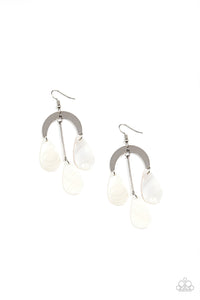 Atlantis Ambience - White Paparazzi Earring  5274