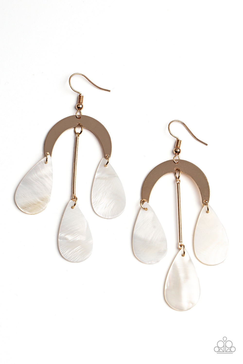 Atlantis Ambience - Gold Paparazzi Earring (#285)