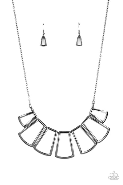 Full-Fledged Framed - Black Paparazzi Necklace (#3826)