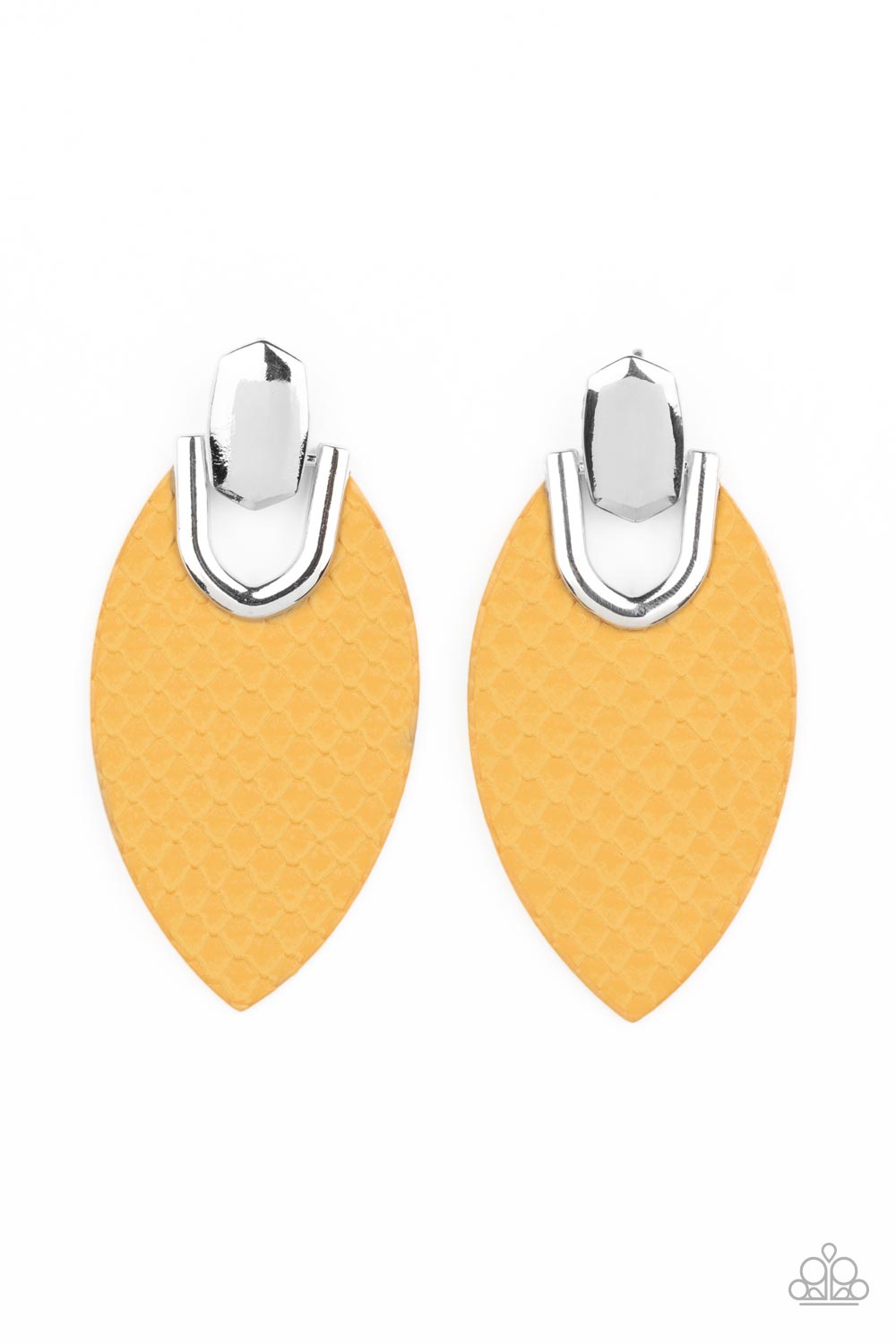 Wildly Workable - Yellow Paparazzi Earring (#5576)