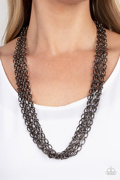 Dynamite Dynamo - Black Paparazzi Necklace (#2800)