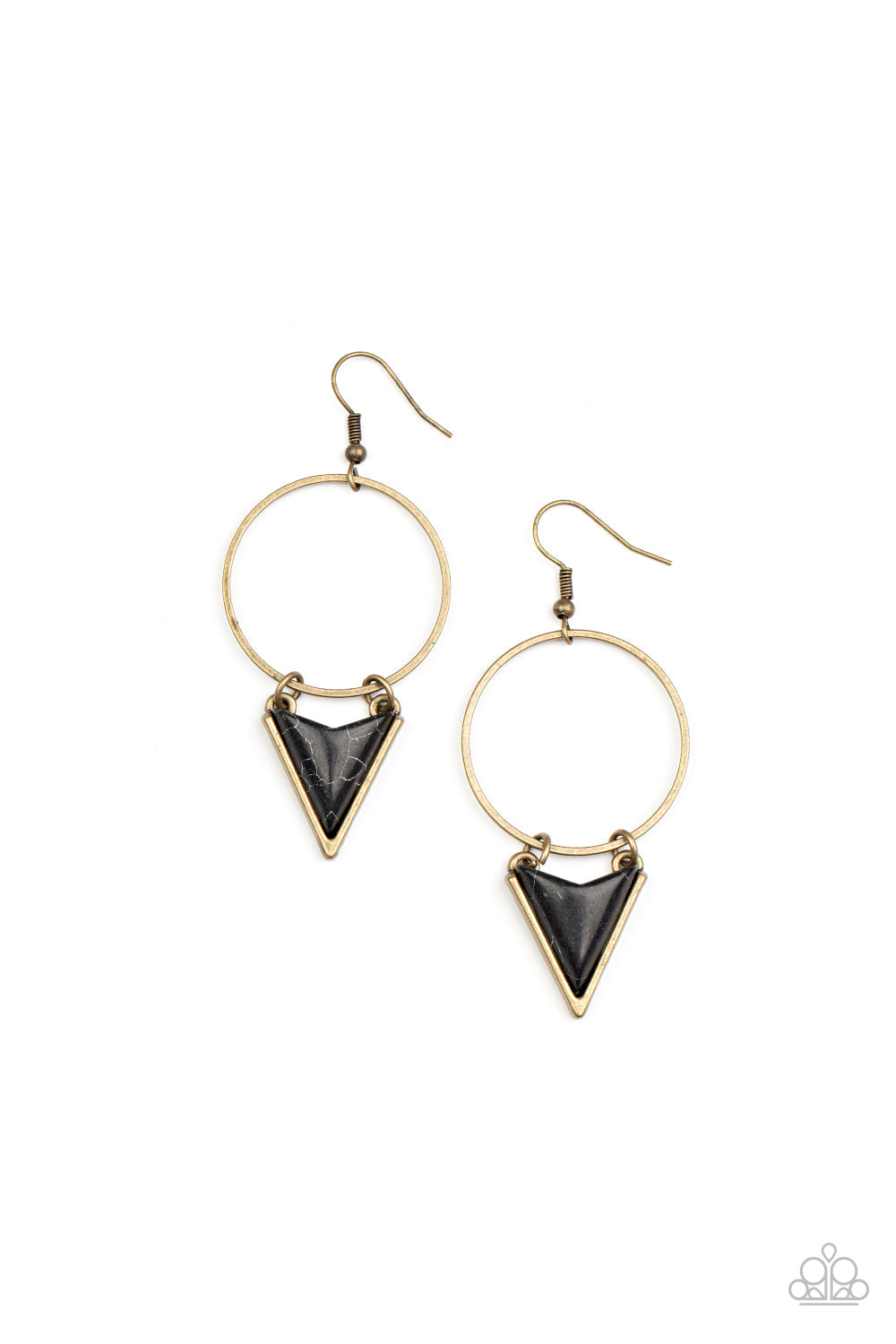 Sahara Shark - Brass Paparazzi Earring (872)