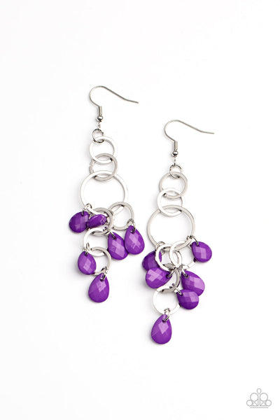 Sandcastle Sunset - Purple Paparazzi Earring (#1524)