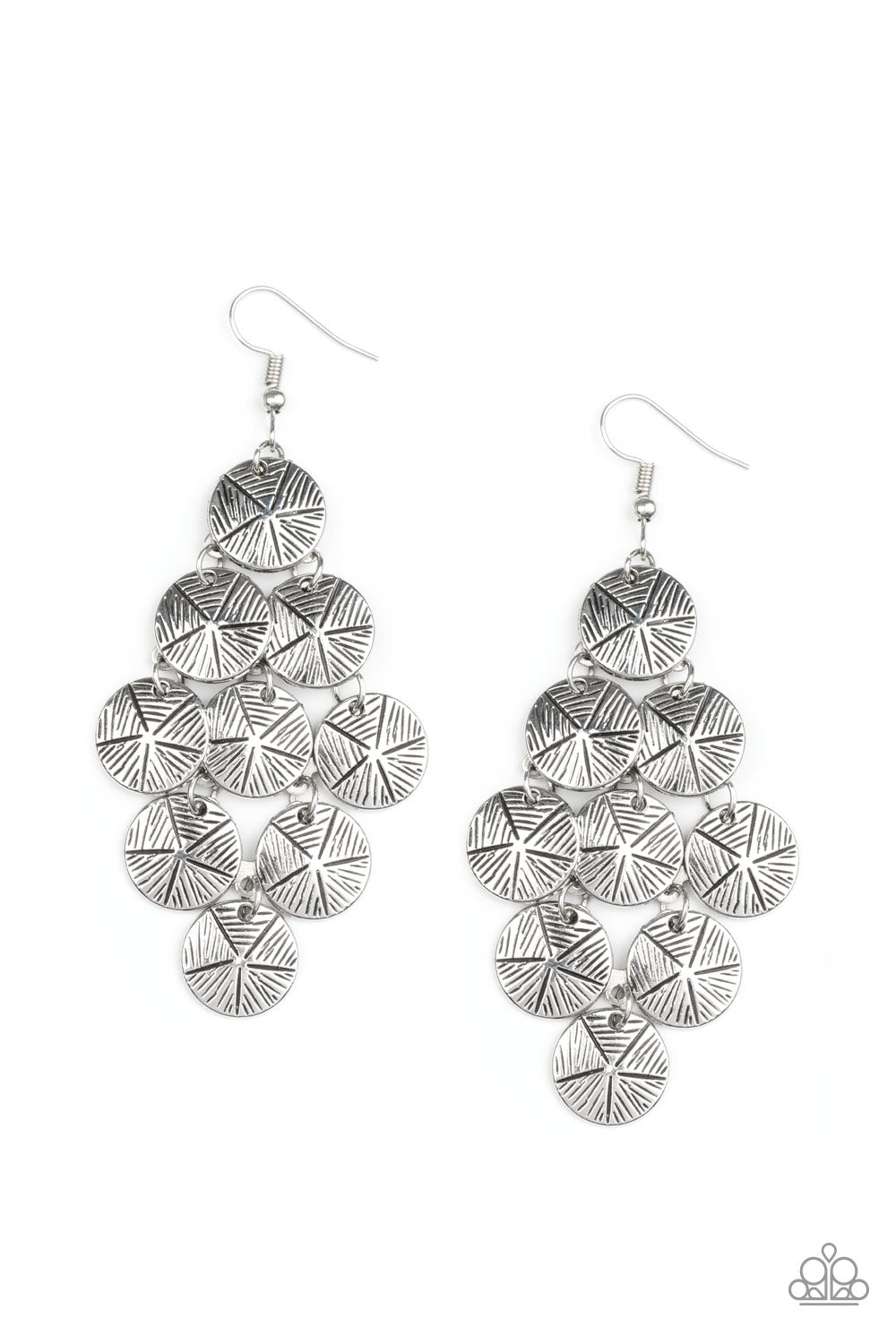 How CHIME Flies - Silver Paparazzi Earring (#3686)