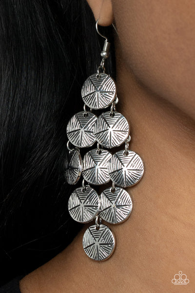 How CHIME Flies - Silver Paparazzi Earring (#3686)