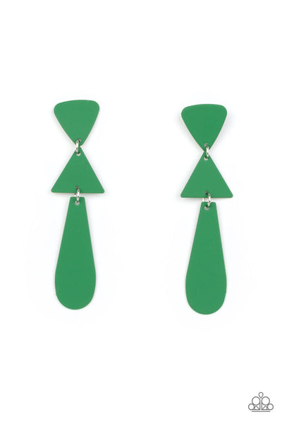 Retro Redux - Green Paparazzi Earring (#3356)