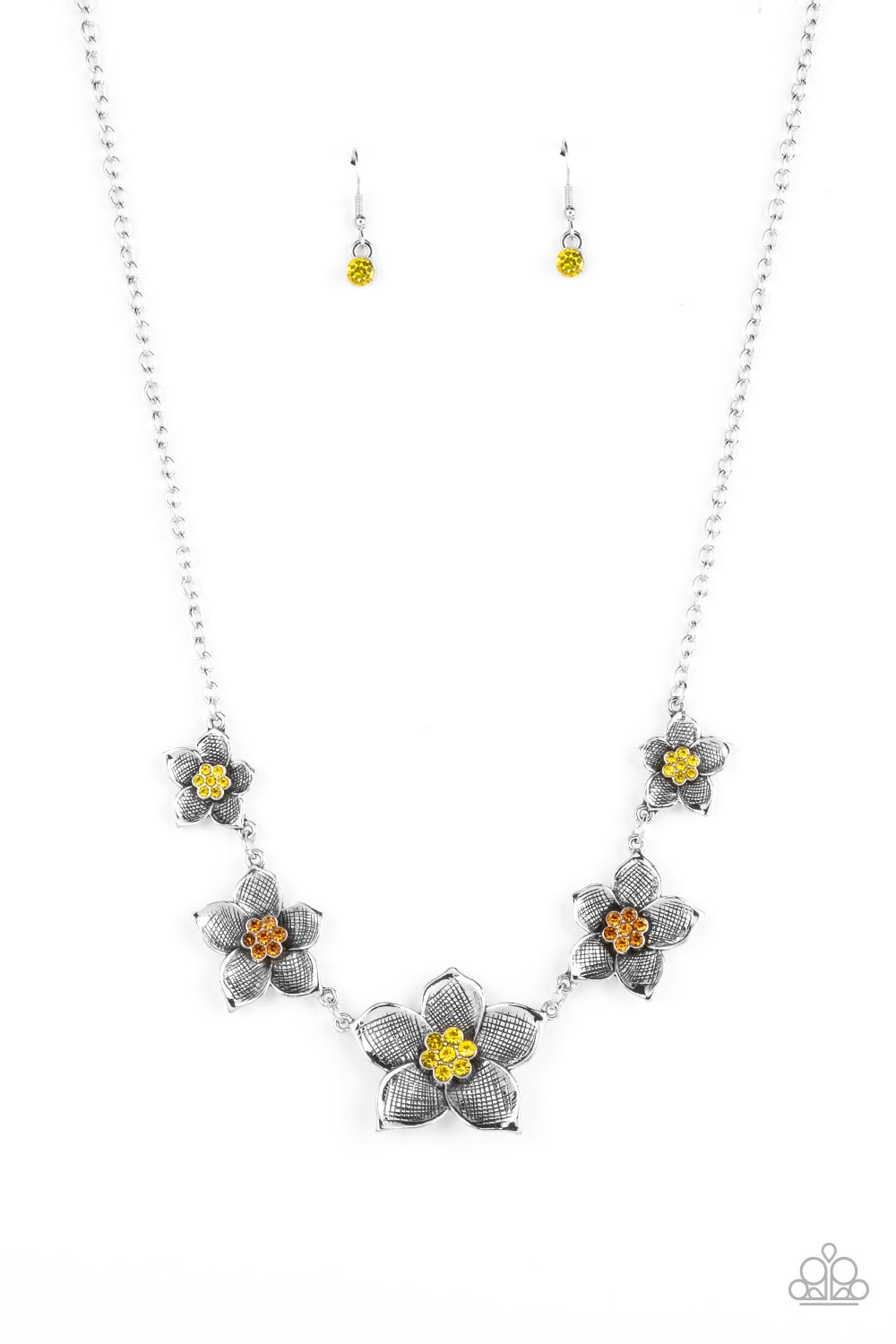 Wallflower Wonderland - Yellow Paparazzi Necklace (#4144)