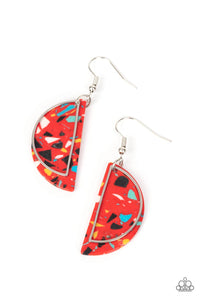 Flashdance Fashionista - Red Paparazzi Earring (#3988)