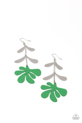 Palm Beach Bonanza - Green Paparazzi Earring (#4671)