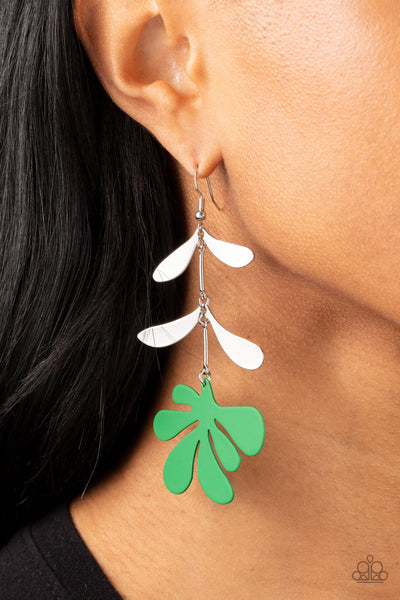 Palm Beach Bonanza - Green Paparazzi Earring (#4671)