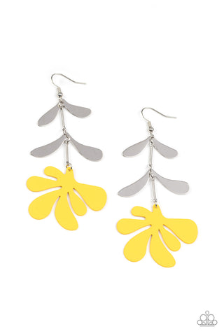 Palm Beach Bonanza - Yellow Paparazzi Earring (#3399)