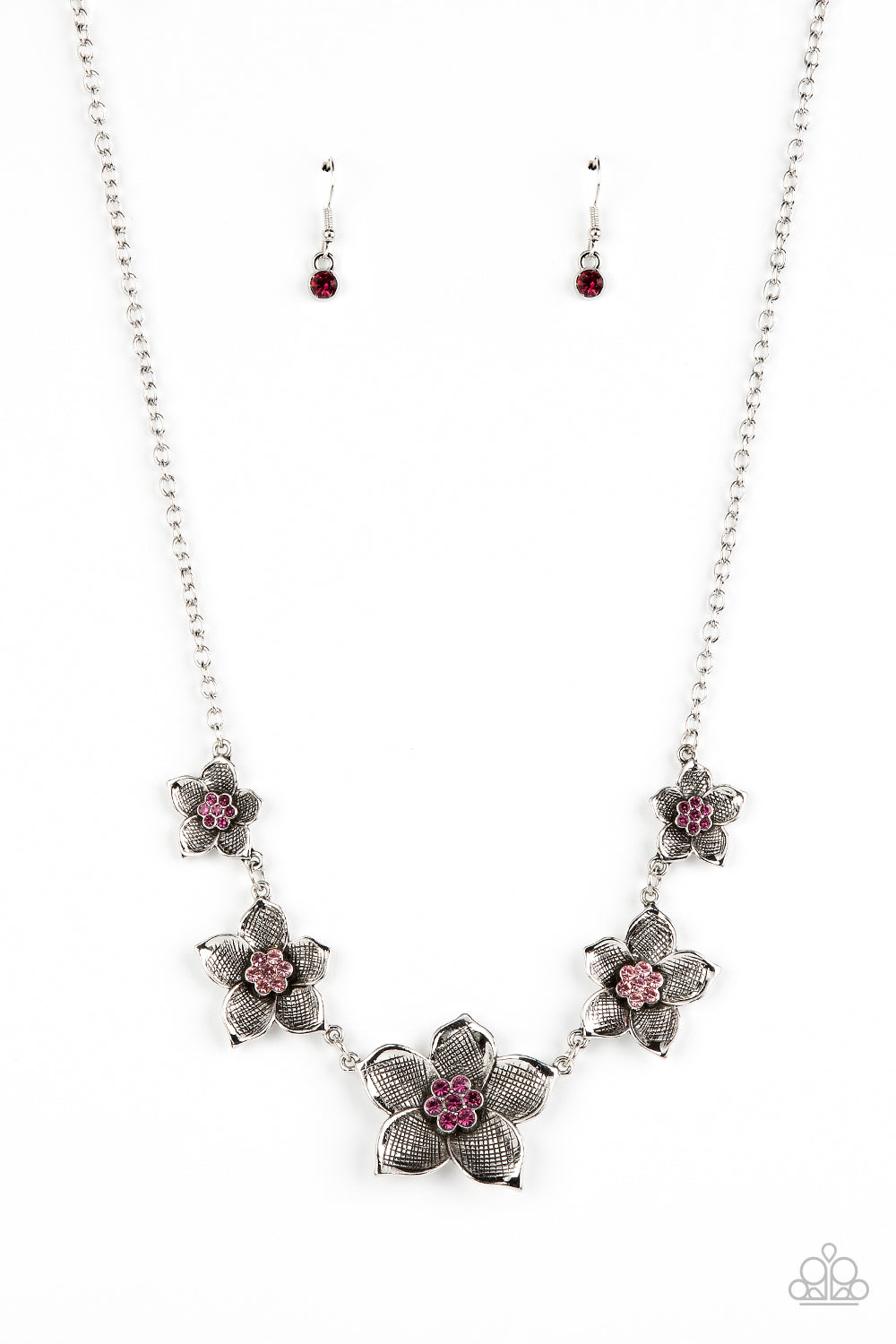 Wallflower Wonderland - Pink Paparazzi Necklace (PZ-194)