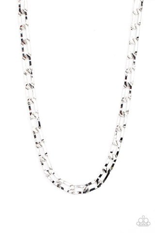 Full-Court Press - Silver Paparazzi Necklace (#3782)