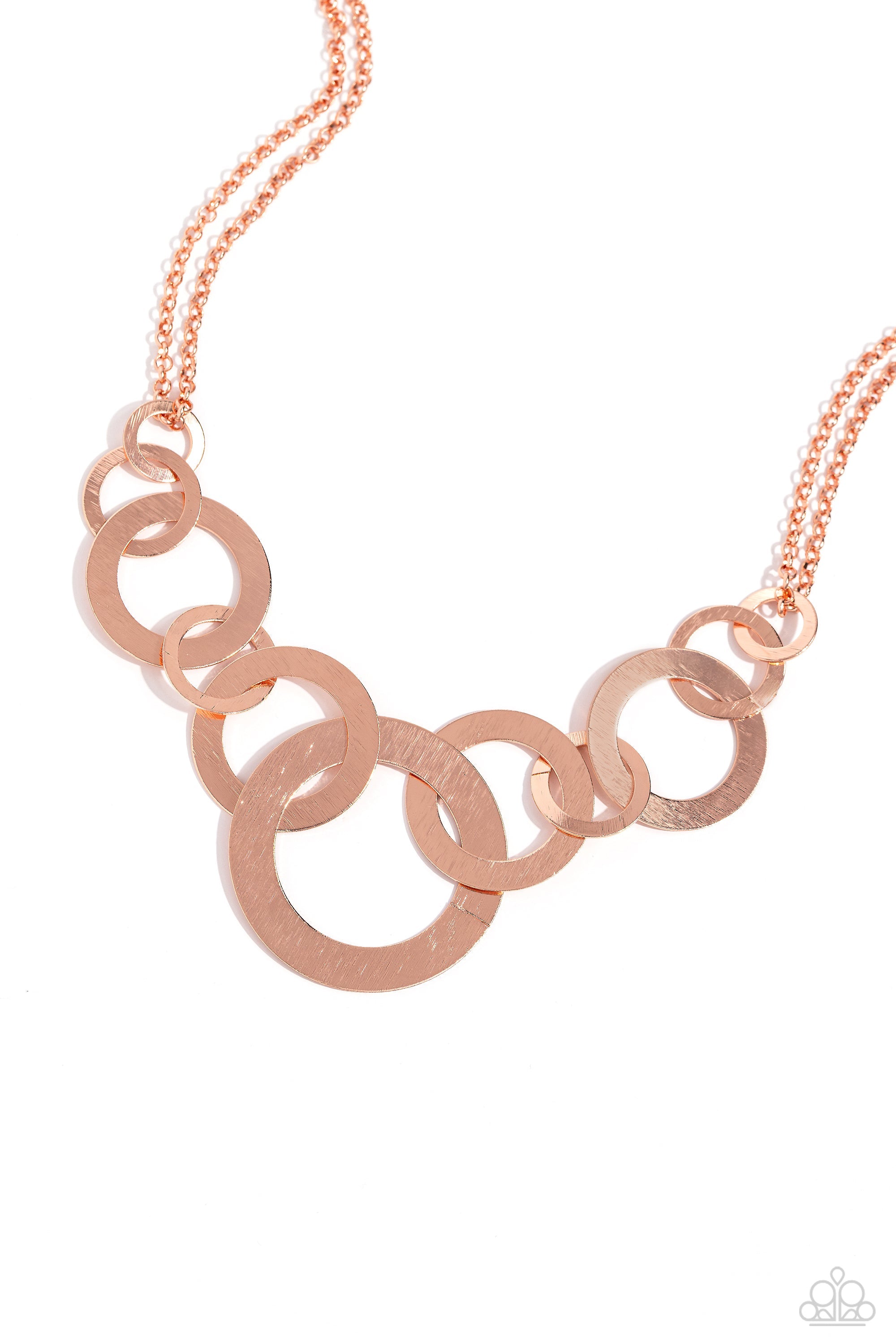 Uptown Links - Copper Paparazzi Necklace (#5729)