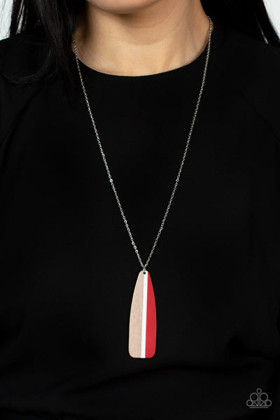 Grab a Paddle - Red Paparazzi Necklace (#3362)
