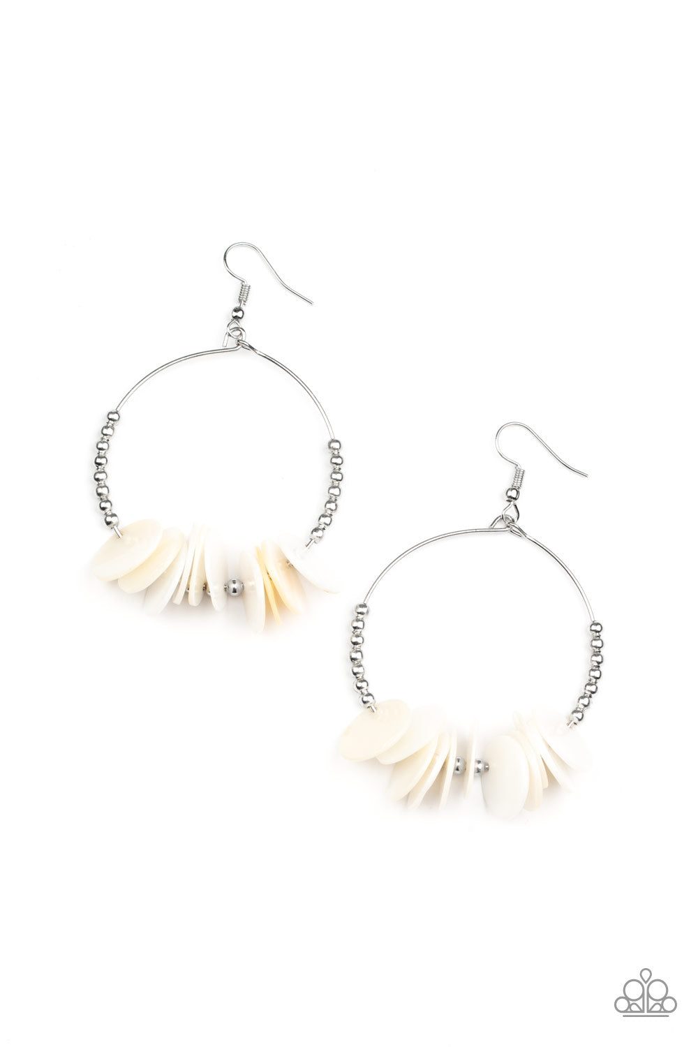Caribbean Cocktail - White Paparazzi Earring (#3406)