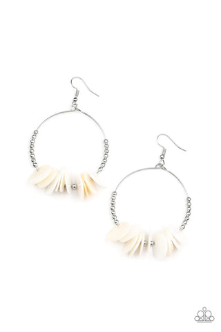 Caribbean Cocktail - White Paparazzi Earring (#3406)