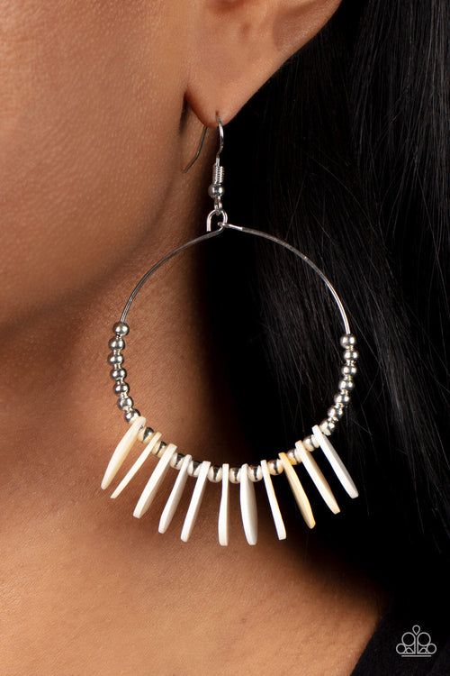 Caribbean Cocktail - White Paparazzi Earring (#3406)