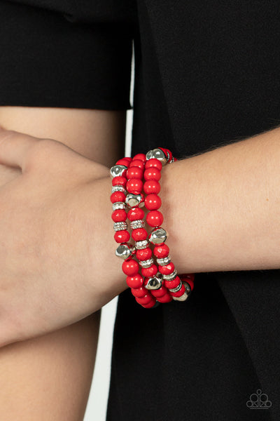 Vibrant Verve - Red Paparazzi Bracelet