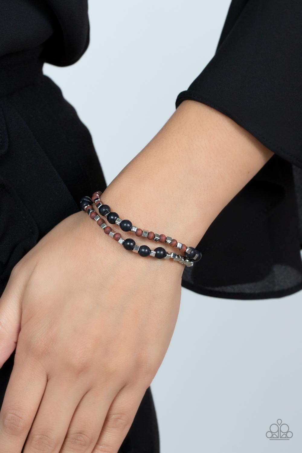 Backcountry Beauty - Black Paparazzi Bracelet (PZ-3617)
