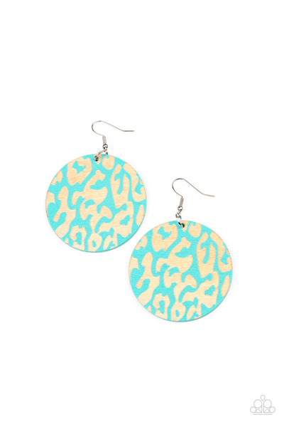 Catwalk Safari - Blue Paparazzi Earring (#3350)